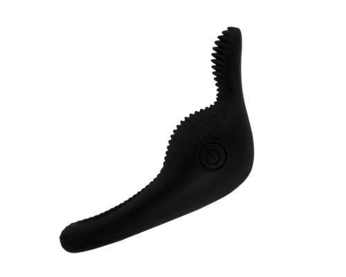 Чёрное эрекционное виброкольцо Thimble