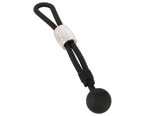 Черное эрекционное лассо с шариком-утяжелителем Heavy Rope