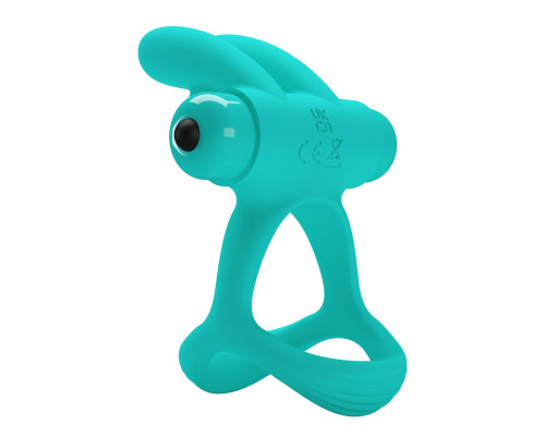 Бирюзовое эрекционное виброкольцо Passionate Dante