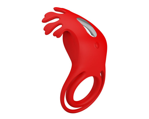 Красное эрекционное кольцо с вибрацией Ruben