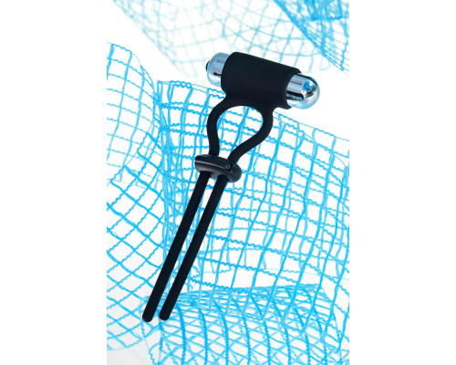 Черное эрекционное лассо на пенис Jat