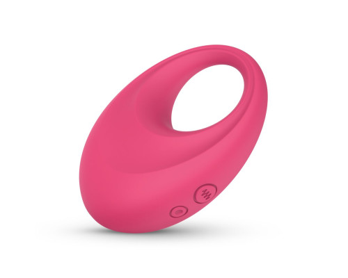 Розовое интерактивное эрекционное виброкольцо Leo