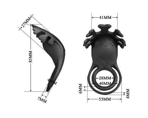 Черное эрекционное кольцо с вибрацией Ruben