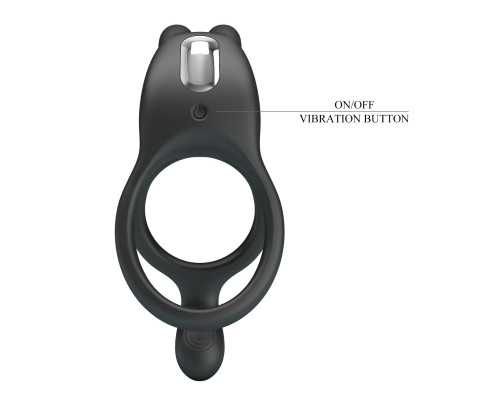 Черное эрекционное виброкольцо Dwayne