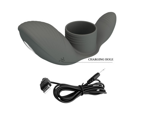 Серое кольцо на пенис с вибрацией