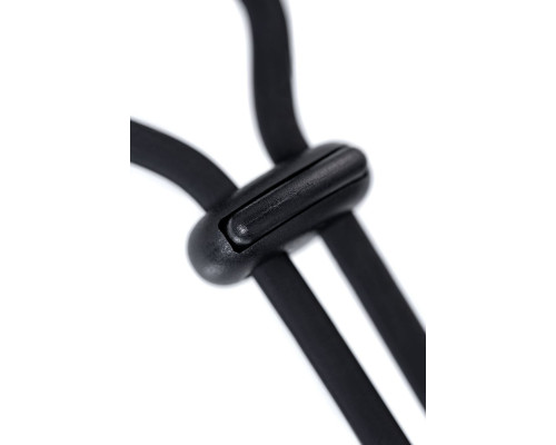 Черное эрекционное лассо на пенис Jat