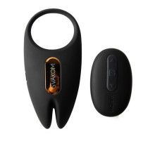 Черное эрекционное кольцо с вибрацией и пультом ДУ Winni 2