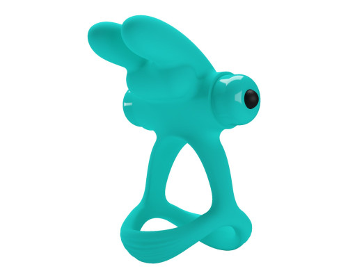 Бирюзовое эрекционное виброкольцо Passionate Dante