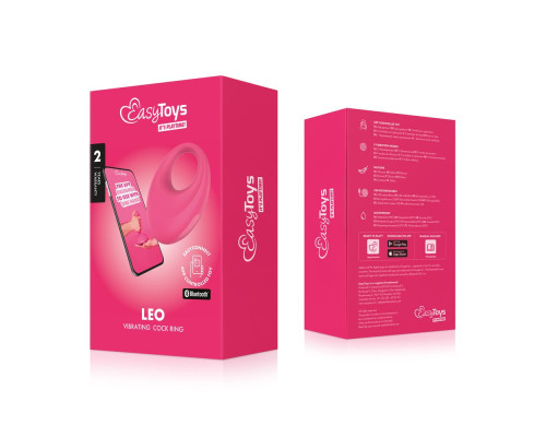 Розовое интерактивное эрекционное виброкольцо Leo