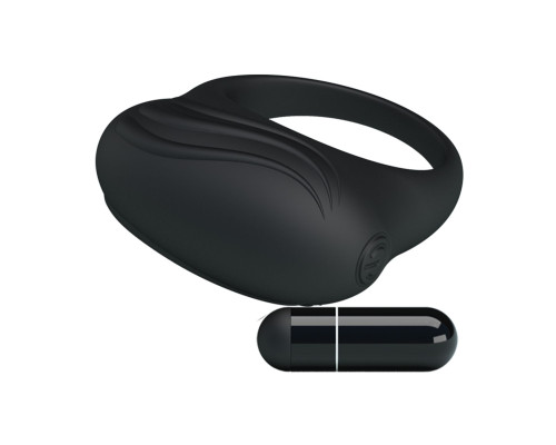 Черное вибрирующее эрекционное кольцо