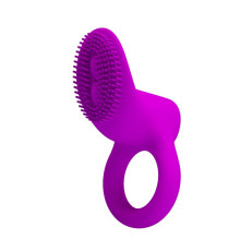 Лиловое эрекционное виброкольцо со стимулятором клитора Cobra