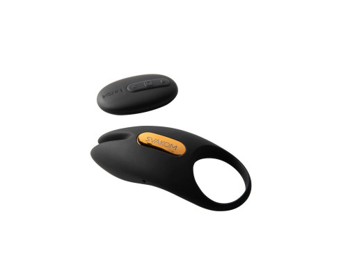 Черное эрекционное кольцо с вибрацией и пультом ДУ Winni 2