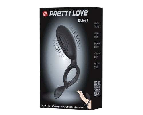 Эрекционное кольцо с клиторальной виброподушечкой Ethel