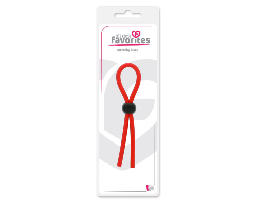 Красное эрекционное лассо с одной бусинкой-утяжкой STRETCHY THICK LASSO