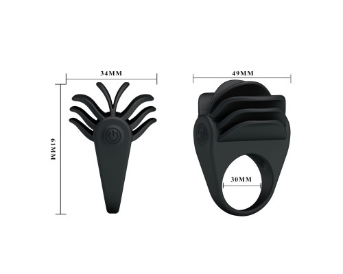 Рифленое эрекционное кольцо с вибрацией Chester