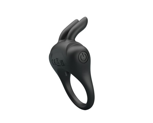 Черное эрекционное кольцо с вибрацией Davion