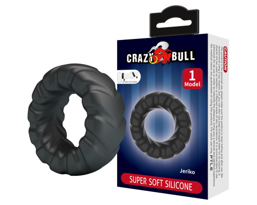 Черное эрекционное кольцо Jeriko