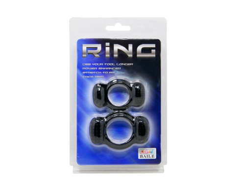 Набор из 2 эрекционных колец с щеточками для наружной стимуляции