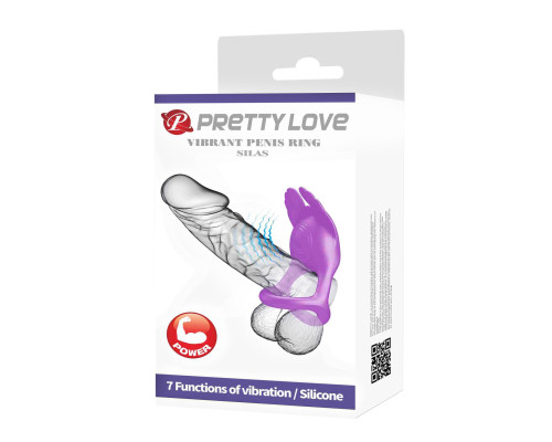 Фиолетовое перезаряжаемое виброкольцо на пенис Silas
