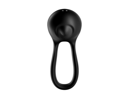 Черное эрекционное виброкольцо Majestic Duo