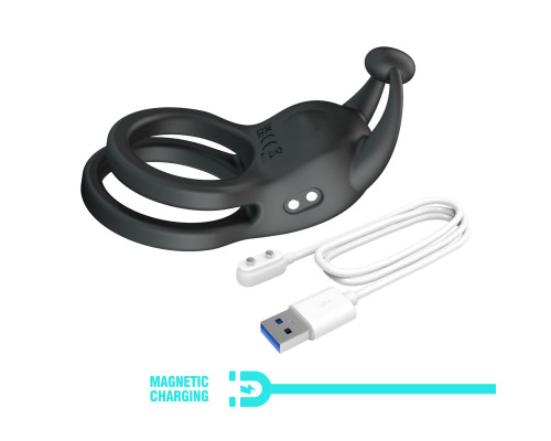 Черное перезаряжаемое виброкольцо Goodwin