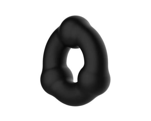 Черное эрекционное кольцо с 3 шариками