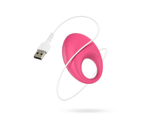 Розовое интерактивное эрекционное виброкольцо Leo