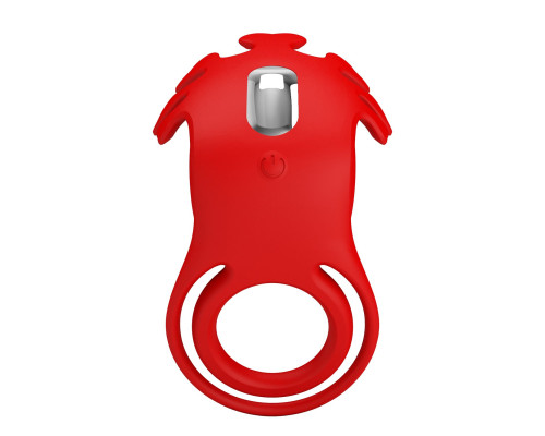 Красное эрекционное кольцо с вибрацией Ruben