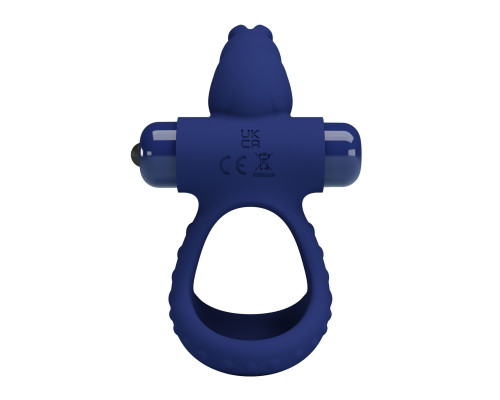 Синее эрекционное кольцо с вибрацией Luchito