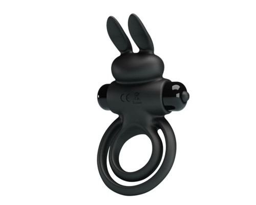 Черное эрекционное кольцо с вибростимуляцией клитора Vibrant Penis Ring III