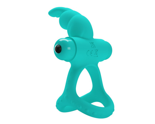 Бирюзовое эрекционное виброкольцо Passionate Figgy