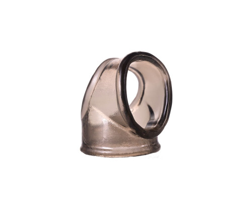 Дымчатое эрекционное кольцо с фиксацией мошонки