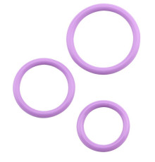 Набор из 3 сиреневых эрекционных колец Magnum Force Cock Ring