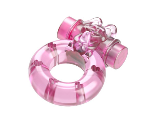 Розовое эрекционное кольцо с вибрацией Ring