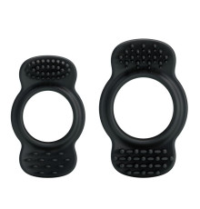 Набор из 2 эрекционных колец с щеточками для наружной стимуляции