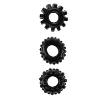 Набор из 3 черных эрекционных колец SET OF 3 COCKRINGS