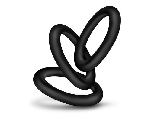 Набор из 3 черных эрекционных колец Black Small Penis Rings