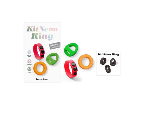 Набор из 3 разноцветных эрекционных колец Kit Neon Ring