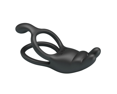 Черное эрекционное виброкольцо Dwayne