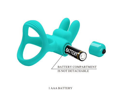 Бирюзовое эрекционное виброкольцо Passionate Dante