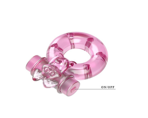 Розовое эрекционное кольцо с вибрацией Ring