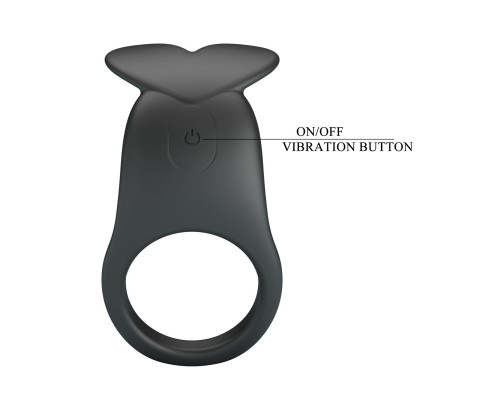 Черное перезаряжаемое виброкольцо Carlton