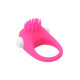 Розовое эрекционное кольцо с щеточкой LIT-UP SILICONE STIMU RING 5