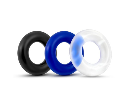 Набор из 3 разноцветных колец Stay Hard Donut Rings