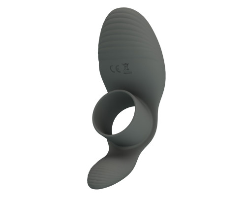 Серое кольцо на пенис с вибрацией
