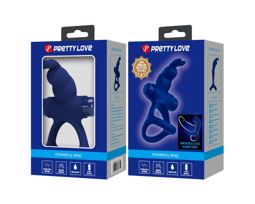 Синее эрекционное кольцо с вибрацией Luchito