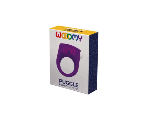 Фиолетовое эрекционное кольцо Puggle Vibrating Ring with Bullet