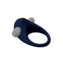 Гладкое синее эрекционное виброкольцо STIMU RING