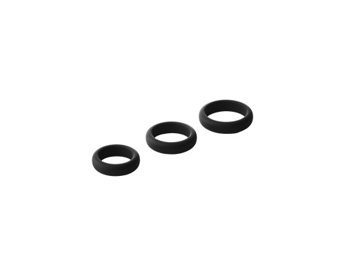 Набор из 3 черных эрекционных колец Smooth Silicone Cockring Pack
