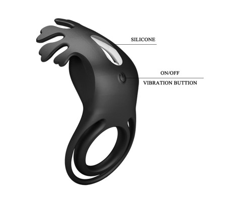 Черное эрекционное кольцо с вибрацией Ruben
